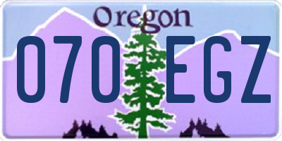 OR license plate 070EGZ