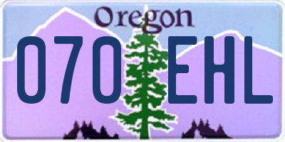 OR license plate 070EHL