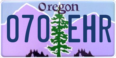 OR license plate 070EHR