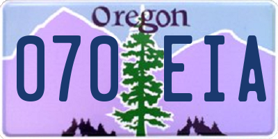 OR license plate 070EIA