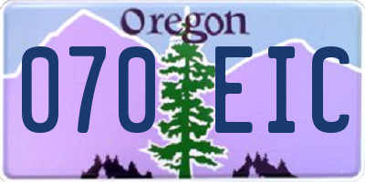 OR license plate 070EIC