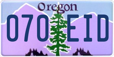 OR license plate 070EID