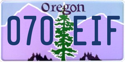 OR license plate 070EIF
