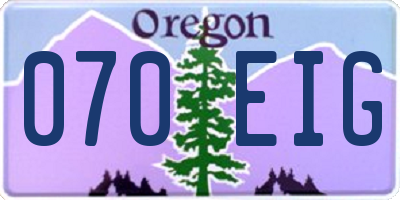 OR license plate 070EIG