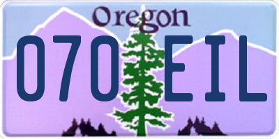 OR license plate 070EIL