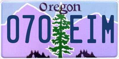 OR license plate 070EIM