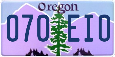 OR license plate 070EIO