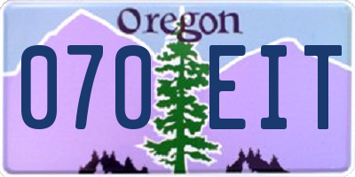 OR license plate 070EIT