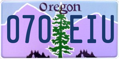 OR license plate 070EIU