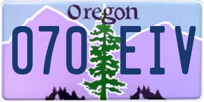 OR license plate 070EIV