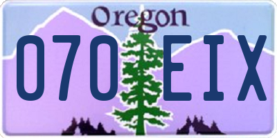 OR license plate 070EIX