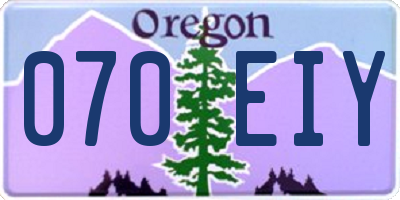 OR license plate 070EIY