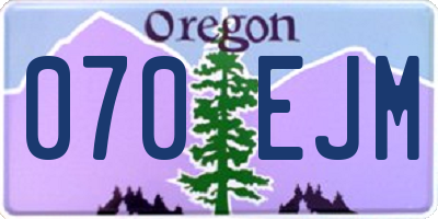 OR license plate 070EJM