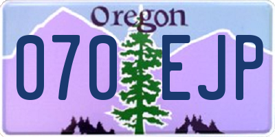 OR license plate 070EJP