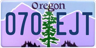 OR license plate 070EJT