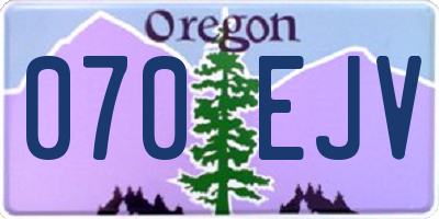 OR license plate 070EJV