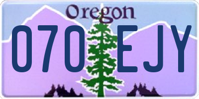 OR license plate 070EJY