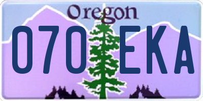 OR license plate 070EKA