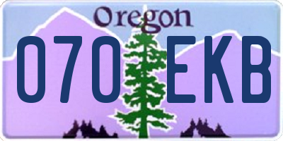 OR license plate 070EKB