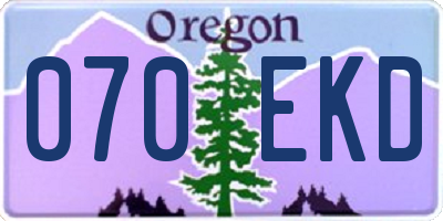 OR license plate 070EKD