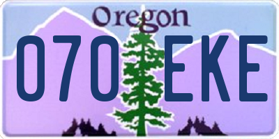 OR license plate 070EKE