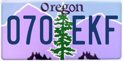 OR license plate 070EKF