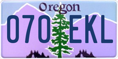 OR license plate 070EKL