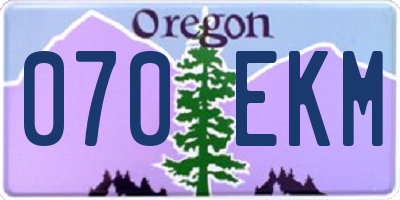 OR license plate 070EKM