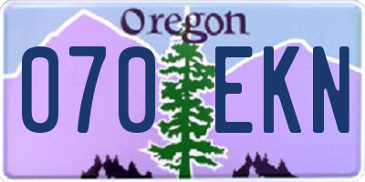 OR license plate 070EKN