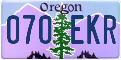 OR license plate 070EKR