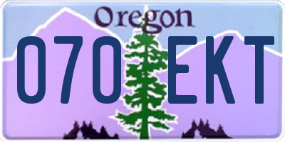 OR license plate 070EKT