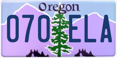 OR license plate 070ELA