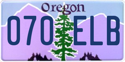 OR license plate 070ELB