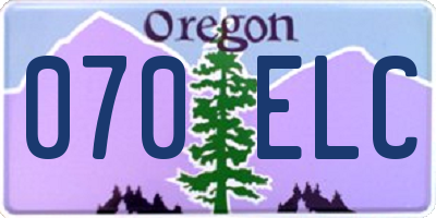 OR license plate 070ELC