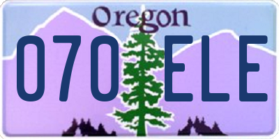 OR license plate 070ELE