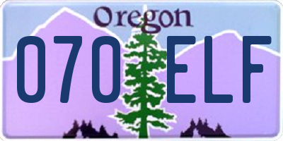 OR license plate 070ELF