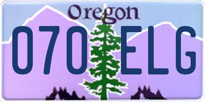 OR license plate 070ELG