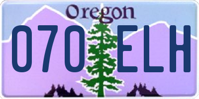 OR license plate 070ELH