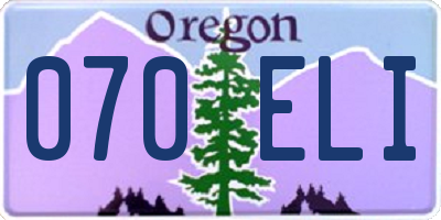 OR license plate 070ELI