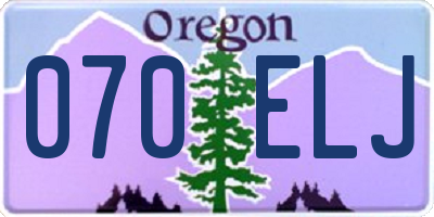 OR license plate 070ELJ