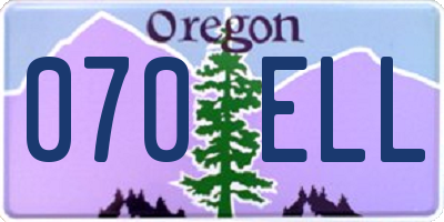 OR license plate 070ELL