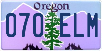 OR license plate 070ELM