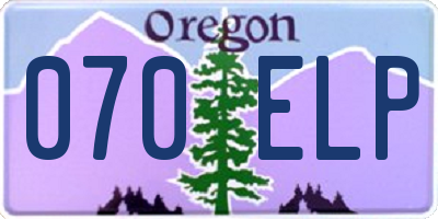 OR license plate 070ELP