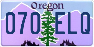 OR license plate 070ELQ