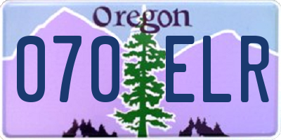 OR license plate 070ELR