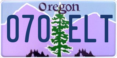 OR license plate 070ELT
