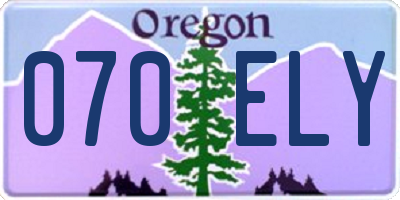 OR license plate 070ELY