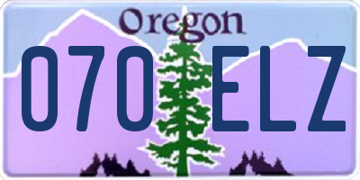 OR license plate 070ELZ