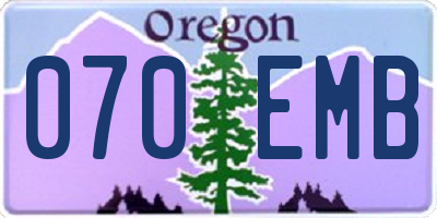 OR license plate 070EMB