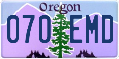 OR license plate 070EMD